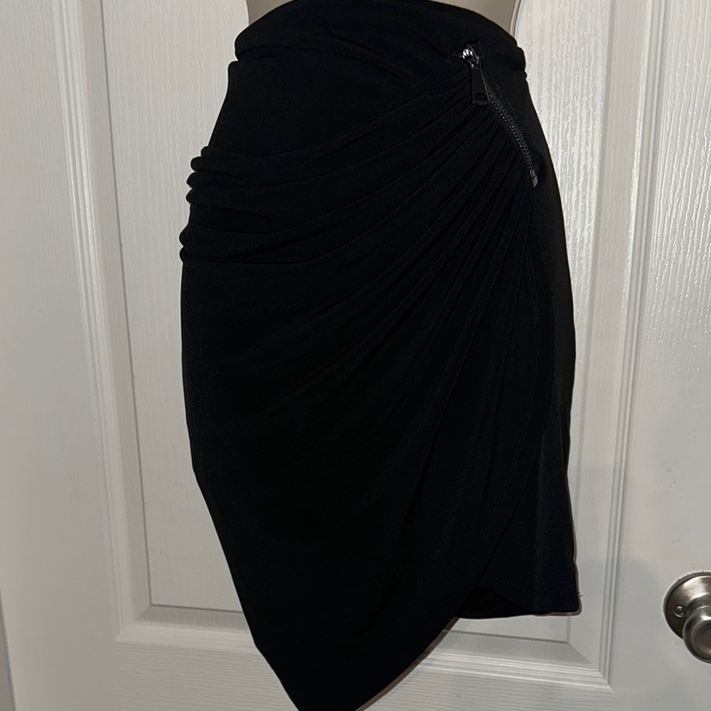 Gabrielle Union Elegant Black Draped Skirt